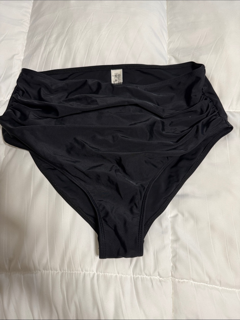 High-Waist Black Swim Bikini Bottoms – Sculpting Silhouette